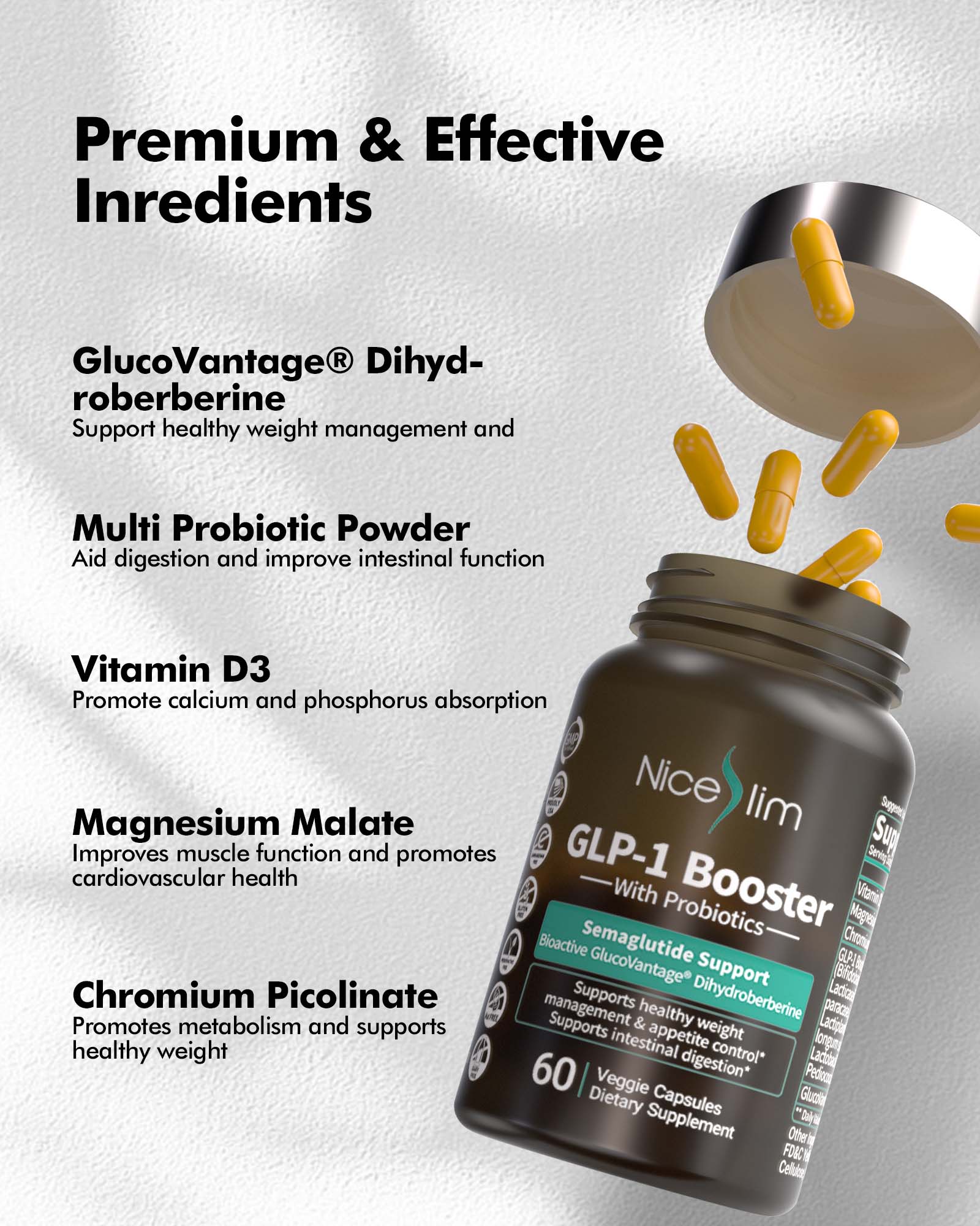 Niceslim GLP-1 Probiotic Activate Supplement: GlucoVantage Dihydrober Niceslim GLP-1 Probiotic Activate Supplement: GlucoVantage Dihydrober